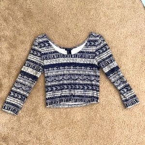 Quarter length sleeve crop top